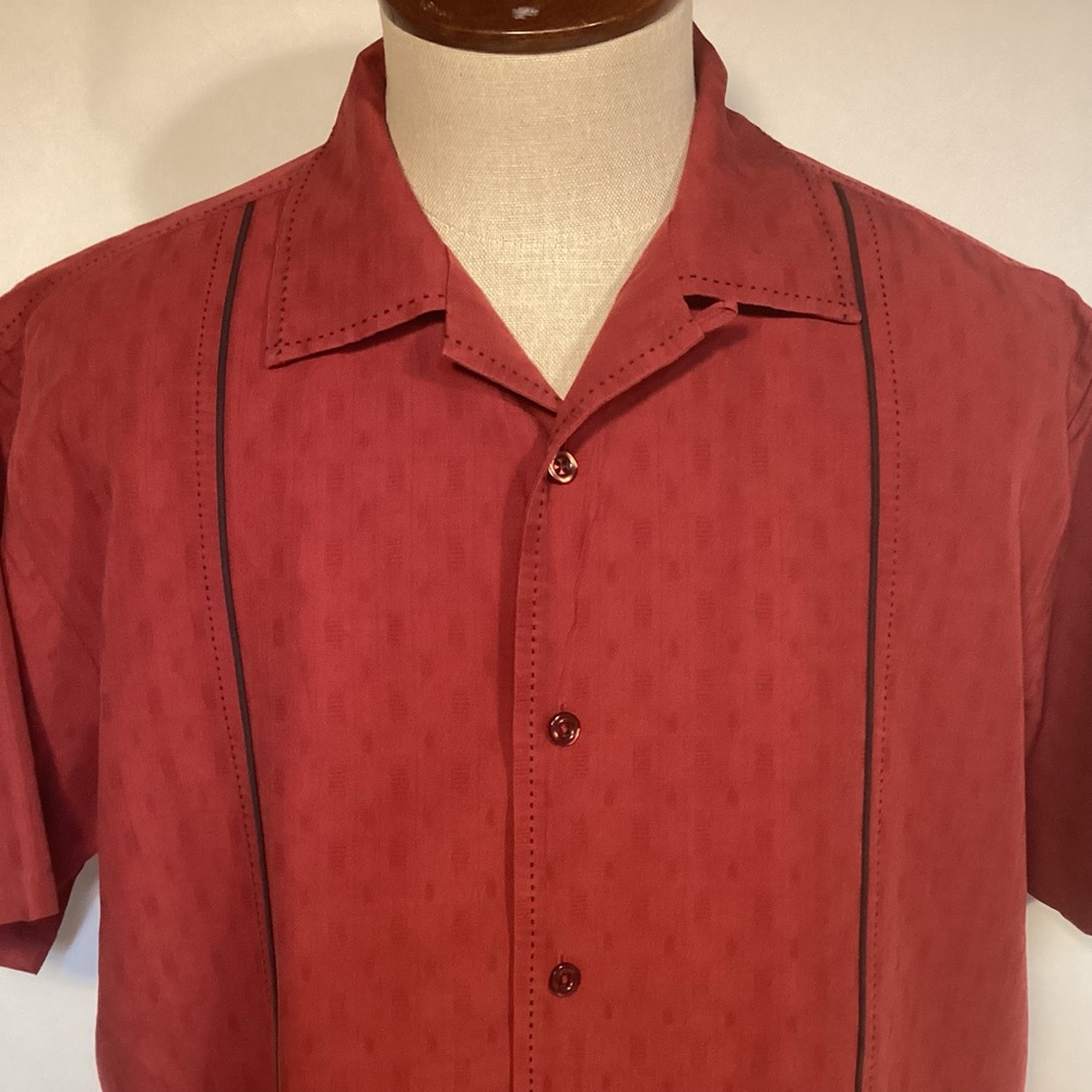 Pendleton Biscayne Men's Burgundy Short Sleeve Shirt size XL - Picture 2 of 10